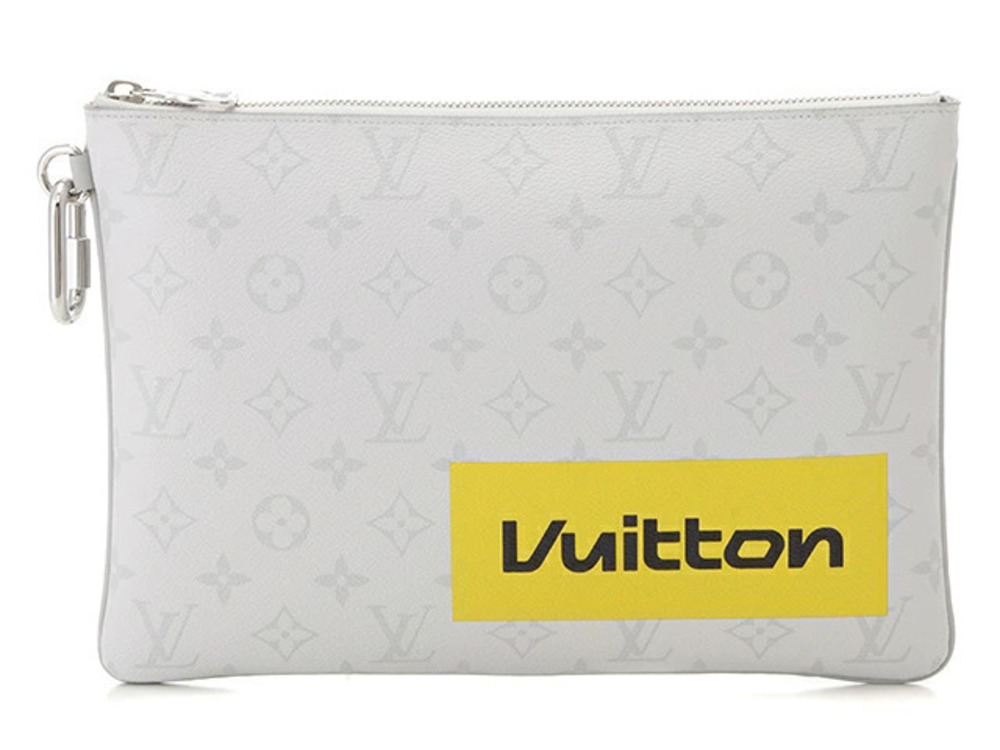LOUIS VUITTON Clutch Bag Shoulder Zipped Pouch Clutch Monogram White